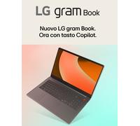 LG Gram Book 15U50T Notebook 15.6", Intel Core i5-1334U, 16GB RAM, 512GB SSD, IPS, Full HD 1920x1080, Tasto Copilot, Batteria 51Wh, Windows 11 Home, Tastiera Italiana, Silver