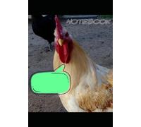 NOTEBOOK: Lined interior pages notebook | 100 pages | White Rooster | Black Chicken | Cock | 6×9 inches