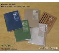 Notebook MIDORI TRAVELER'S formato passaporto ricarica 5 set 001/ 002/ 007/ 0...