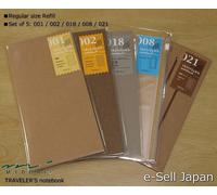 Notebook MIDORI TRAVELER'S formato regolare set di 5 ricarica 001/ 002/ 018/ ...