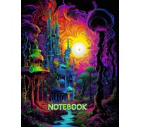 Notebook: Neon Mushroom Forest Aesthetic Journal: 8.5 x 11 Inch Dot Grid Notebook for Creative Planning, Bullet Journaling, and Notes | Vibrant Psychedelic Nature Art Cover | 120 Pages