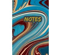 Notebook/ Notes marble blue brown and white: 75 white dot pages