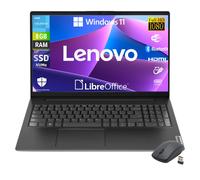 Lenovo, Notebook Pc Portatile, Display 15,6" Full HD, Intel N4500 2 Core Fino a 2.8 Ghz, Ram 8 GB DDR4, 256 GB SSD NVMe, Win 11 Pro, Pronto all'uso con Libre Office + Mouse