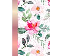 Notebook: Pink Watercolor Blooms & Leaves Themed Journal | 120 Sheets | College Ruled: For Students, School, Work, and Office