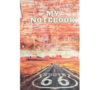 Notebook: retro car route 66, home school supplies for college student, 100 sheets.
