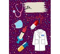 Notebook--Ruled, A4 Size, Soft Bound, and Playful Doctor Theme Design: 120 Pages, Single Subject, Journal | Purple Pattern | For medical students and Kids aspiring to be doctors