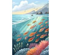 Notebook: Ruled Notebook - A school of fish, Paint style, Beautiful and colorful, - 120 Pages - Large (6 x 9"): Wide Lined: Cute pattern, fish, Perfect Journal for Friends, Girls, Teens, and Women