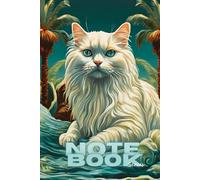 Notebook Series: Beach Cat/ Glossy Hardcover Journal with Original Cover Art - Unique and Perfect for Work, School, Travel, and Daily Notes