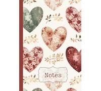 Notebook: Shabby chic cottagecore cozy hearts, 120 ruled pages