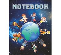 Notebook: Space And Planet Themed, For Boys 6-8 Years, Generous 8.5 x 11 Size, 130 Pages, Wide Ruled Handwriting Paper, Perfect For Young Writers
