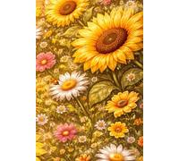 Notebook: Sunlit Garden with Butterflies and Blooms