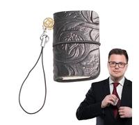 Notebook tascabile in pelle, 5 x 3 cm, elegante manship Small Notebook Journal 64 Pages, Simple to Carry Leather Pocket Journal Notebook for Writing Women Men Work