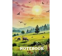 notebook: The cover features an image of a pasture.
