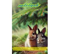 notebook: The notebook has no lines to write on. Can draw and color pictures and the cover had a picture of a rabbit.