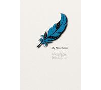 Notebook: Turquoise Feather - Part of the Feathers Series - For Writers, Authors, Students, and Everyone Who Enjoys a Simple, Artful Design - Grid ... - Glossy Cover, 6x9 Inches, 120 Pages