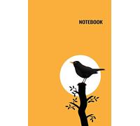 Notebook: Unlined, Unruled Blank Notebook Journal Diary with Table of Contents, Handy Size 6x9 Inches, Black Bird and Moon