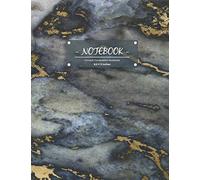Notebook: Unruled Composition Notebook, Gray Marble with Golden Veins Marble Notebook, Journal, Diary Blank Pages (8.5 x 11 inches)