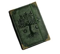 Notebook Vintage Leather Tree Of Life, Thick Spell Book Planner For Student, Magic Study With Refillable Paper Per scrivere e prendere appunti(Tree-green)