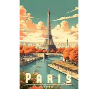 Notebook: Vintage Style French, 100 pages 6 x 9 Wide Ruled Lined Pages Journal Diary For Paris Gifts, souvenirs and Presents