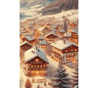 Notebook: Winter Village Christmas Germany: 6" x 9", 100 lovely designed winter wonderland pages with lines