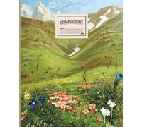 Notebook with a mountain landscape and flowers: Notebook with lines for home notes and recipes, school and work: College Ruled, 7.5 x 9.25 Inches, 110 pages