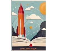 notebook with a rocket and space theme line
