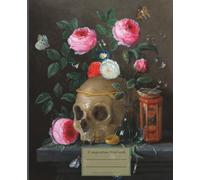 Notebook with a vanitas composition on the cover. The skull and the passage of time.: Notebook with lines for home notes and recipes, for school and work. College Ruled, 7.5 x 9.25 Inches, 110 pages