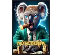 Notebook: With a wide line, with the Koala Mafia Boss design, for boys, children, students, teenagers, for back to school, home and college.