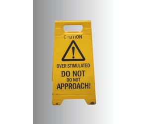 Notebook with 'CAUTION! OVERSTIMULATED DO NOT APPROACH' sign on the cover: Journal for Adults and Teens fed up of other People