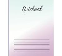 Notebook with lines and pretty colours on the cover 7.5 x 9.25". With space for today's date: Margin and ruled white paper. Double sided.