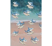 Notebook with sharks: | 90 pages | 6 x 9 inch | Funny For School | Aesthetic | Cute | For Math | Shark in shoes | Balerina Capuccina