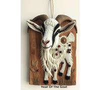 Notebook Year of The Goat Cover Mixed Media Design Horns and Grace: Hardcover 8mm College Ruled With Margin 220 Pages| Journals for Writing, Work ... Travel Journal, Scientific Field Notes
