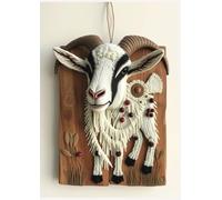Notebook Year of The Goat Cover Mixed Media Design Horns and Grace: Soft cover 8mm College Ruled With Margin 220 Pages| Journals for Writing, Work ... Travel Journal, Scientific Field Notes