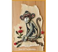 Notebook Year of The Monkey Cover Mixed Media Design Pearls of Mischief: Hardcover 7mm Grid Dot 220 Pages| Journals for Writing, Work Business Study, ... Travel Journal, Scientific Field Notes