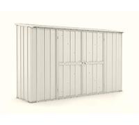 Notek Box in Acciaio Zincato Casetta da Giardino in Lamiera 3.07 x 1.00 m x h1.92 m - 67 kg - 3,07 Metri Quadri - Bianco