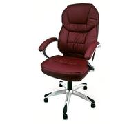 Notek Poltrona ergonomica presidenziale da Ufficio e Studio Professionale in ecopelle Colore Bordeaux - modello Roger