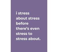 NoteNation A5 Minimalist Lined Notebook/Journal, 160 Pages - Bold Type Edition: Grey Purple #7a6b94 "I stress about stress before there’s even stress to stress about."