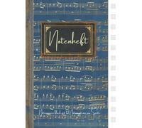 Notenheft blanko: 110 Seiten mit 12 Notenzeilen / Systeme pro Blatt | Blaues DIN A4 Notenlinienheft mit Papier 90g/m² | Musikheft mit Notenlinien für Anfänger und Fortgeschrittene geeigne