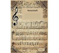 Notenheft: DIN A4 Notenlinienheft, 50 Seiten mit 12 Notenzeilen, Musikheft mit Notenlinien