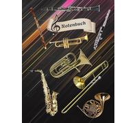 Notenheft Trompete DIN A4 Notenbuch Posaune Musikunterricht Waldhorn Notenlinienheft Große Lineatur Blasinstrumente Anfänger Kornett Querflöte ... Notensysteme Bariton Musiker Fagotte 02B11