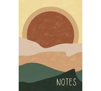 Notes: 7x10 Inches | 100 Pages | Yellow Tan Brown Sunrise Sunset Skyline Design | A stylish lined notebook perfect for daily notes, journaling, work, and school