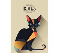 Notes: Cornell Dot Grid Notebook | A4 (8.3x11.7in / 210x297mm) | 108 Dotted Pages with Cornell Layout, Includes Contents Pages | Large Softcover Journal Planner Book | Art Deco Cat