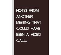 NOTES From Another Meeting That Could have Been a Video call: Blank Lined Notebook with Humor Quotes On Cover For Office, Business, Women, Accountant, Friends, and Family (6x9 inches, 100 lined page)