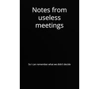 Notes from useless meetings: So I can remember what we didn’t decide