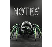 Notes: Fun Fantasy Green Spider Notebook / For Adults, Teens & Kids / 6 x 9 Inch (A5) / 120 Wide Lined Pages / Small Illustrations Throughout / Perfect For Creepy Crawly Lovers & Halloween!
