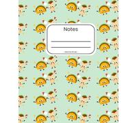 Notes: Kawaii Taco and Burrito Lined Composition Notebook, Cute Food Journal with Custom Interior Pages, 7.5 x 9.25