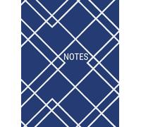 Notes: Lined Notebook - 8.5 x 11 in, 240 Pages, 8mm Ruled - Blue Geometric Pattern Cover - Ideal for Students, Teachers, and Writers