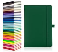 Notes London Taccuino ecologico A5 con pagine a righe, passante per penna, nastro, segni della data e tasca per carta, diario con copertina rigida media, note, carta di provenienza sostenibile (verde)