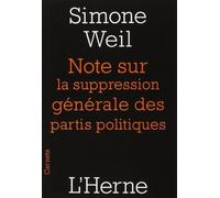 Notes sur la suppression générale des partis politiques