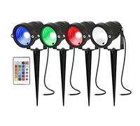 Nother AHOTSUK RGB Faretto da Giardino 5W, 4 Pezzi LED Impermeabile IP66 Luci per Esterno con Picchetto